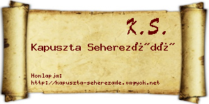 Kapuszta Seherezádé névjegykártya